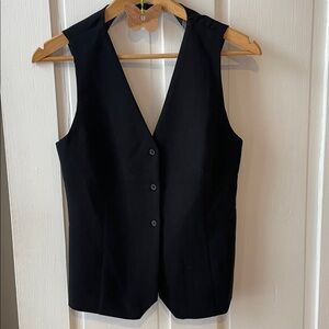 Anthropologie Black Textured Vest with open back